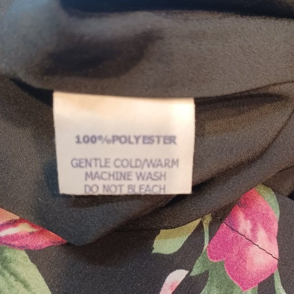 NOOKIE WMNS Sz 4 Neon Pink Accent Rose Floral High Neck Sheath Mini Dress, Lined - Picture 11 of 12